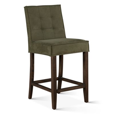 Madison Counter Chair in Green Eco Suede with Dark Legs