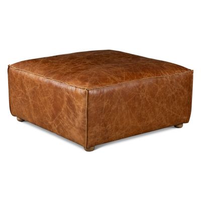 Portofino Loft Sectional Ottoman in Coco Brown Leather