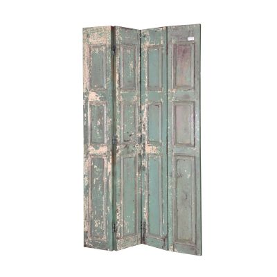 Wood Screen Door In A Distressed Blue