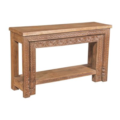 Wooden Console Table With A Double Layer Front Facing Frame