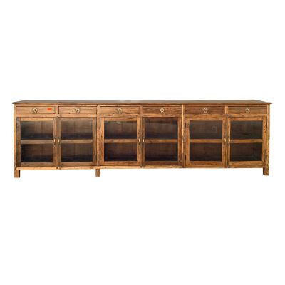 Wide Sideboard with Glass Doors