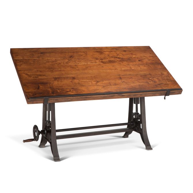 Industrial Loft 62 Adjustable Drafting Desk Walnut