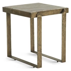 Argos 20" Side Table with Marble and Antique Brass