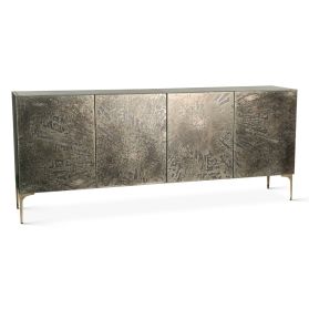 Mojave 83" Four Door Buffet in Desert Patina with Brass Base