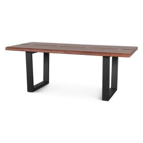 Reed 79" Dining Table in Light Sequoia with Gunmetal Legs