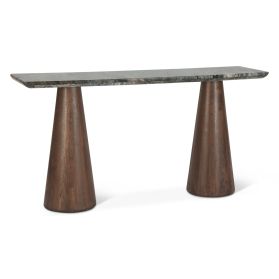 Vista 60" Console Table with Lava Marble and Dark Oak Base