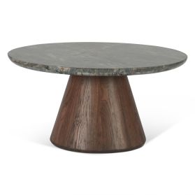 Vista 36" Coffee Table with Lava Marble and Dark Oak Base