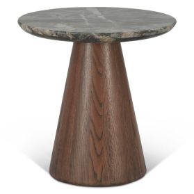 Vista 22" Side Table with Lava Marble and Dark Oak Base