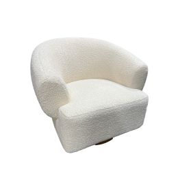 Estelle 35" Accent Chair in Cream Boucle Fabric