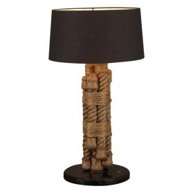 Rope, Marble and Metal Table Lamp