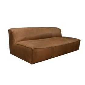 Maison Blayne Armless Sofa in Charme Mocha Leather