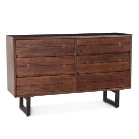 Aspen 58" Six Drawer Dresser in Walnut