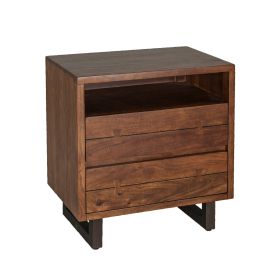 Aspen 24" Two Drawer Nightstand in Walnut