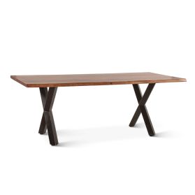 Brisbane 80" Dining Table in Natural Sheesham Wood and Iron