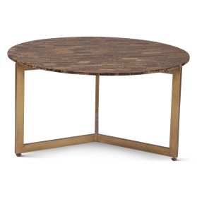 Calico 36" Coffee Table in Tiger Eye with Iron Base