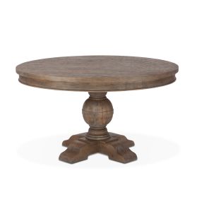 Colonial Plantation 48" Round Dining Table in Weathered Teak