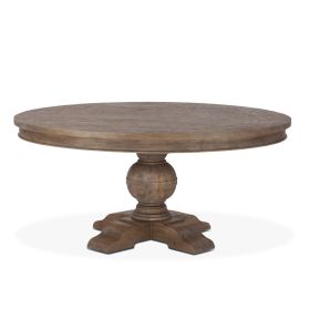 Colonial Plantation 72" Round Dining Table in Weathered Teak