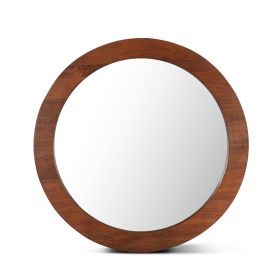 Cosmopolitan 42" Round Mirror in Honey Brown