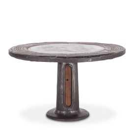 Industrial Loft 55" Wagon Wheel Round Dining Table