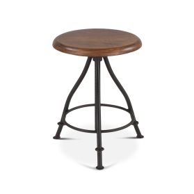 Industrial Loft 13" Adjustable Stool in Walnut