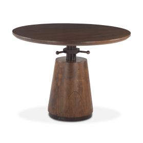 Industrial Modern 40" Round Adjustable Table Walnut