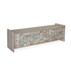 Ibizia 60" Storage Bench in Vintage Teal Reclaimed Wood