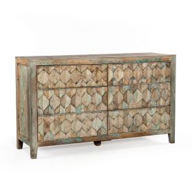 Ibiza 57" Dresser in Vintage Teal Reclaimed Wood