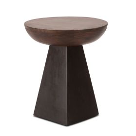 Jaipur 18" Round Accent Table in Two Tone