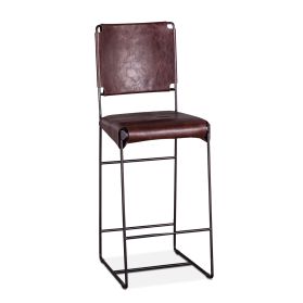 New York 17" Bar Chair in Chocolate Leather