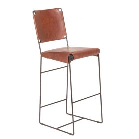 New York 17" Bar Chair in Tobacco Leather