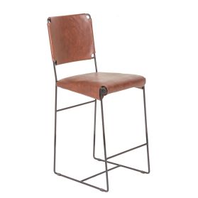 New York 17" Counter Chair in Tobacco Top Grain Leather