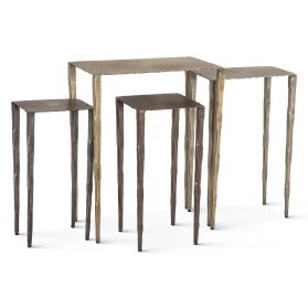 Reno Nesting Side Tables in Acid Etched Detail, Set of 4