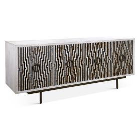 Taara 72" Sideboard with Horn and Wood Inlay on Metal Base