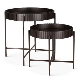 Verbania 29" Nesting Tray Tables in Matte Black