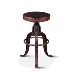 Wellington 13" Adjustable Stool in Brown Top Grain Leather