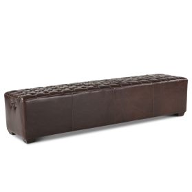 D'Orsay 79" Upholstered Bench in Brown Leather