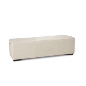 D'Orsay 59" Upholstered Bench in Beige Linen