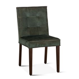 Madison 18" Dining Chair in Green Velvet with Dark Legs