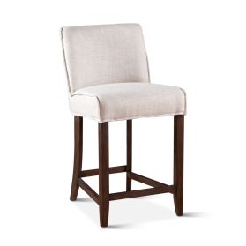 Buddy 20" Counter Chair in Beige Linen with Dark Legs