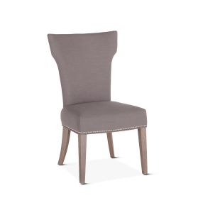 Rebecca 22" Upholstered Dining Chair in Warm Gray Linen with Napolean Legs