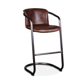 Portofino 22" Bar Chair in Geisha Brown Leather