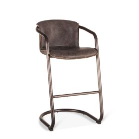 Portofino 22" Bar Chair in Antique Ebony Leather