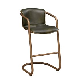 Portofino 22" Bar Chair in Emerald Green Leather