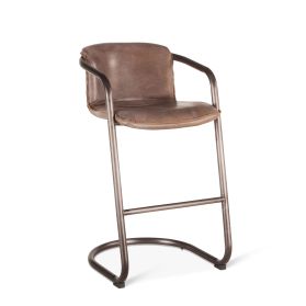 Portofino 22" Bar Chair in Jet Brown Leather