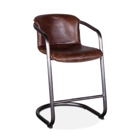 Portofino 22" Counter Chair in Geisha Brown Top Grain Leather