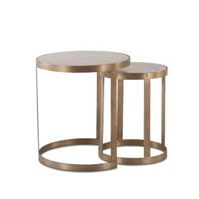 Michaelangelo 22" Nesting Side Tables with White Marble Top