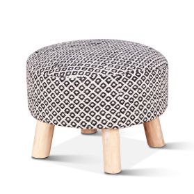 Marrakech 24" Upholstered Accent Stool in Handloom Durry