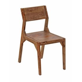 Miles Arlo Wood Dining Chair with Slanted Back in Brownstone