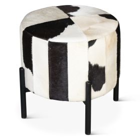 Nola 20" Stool in Black Hair on Hide