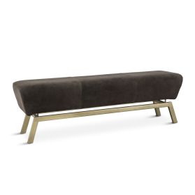 New York 55" Asphalt Suede Bench